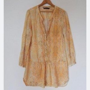 Zara paisley silk bohemian dress